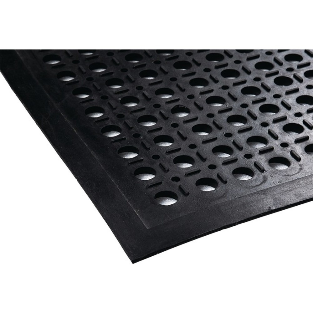 Produktabbildung Nr. 2: Anti-Ermüdungsmatte, schwarz NR/SBR, Breite 0,9 m Länge 1,5 m Dicke 12 mm, ohne Gewebeeinlage