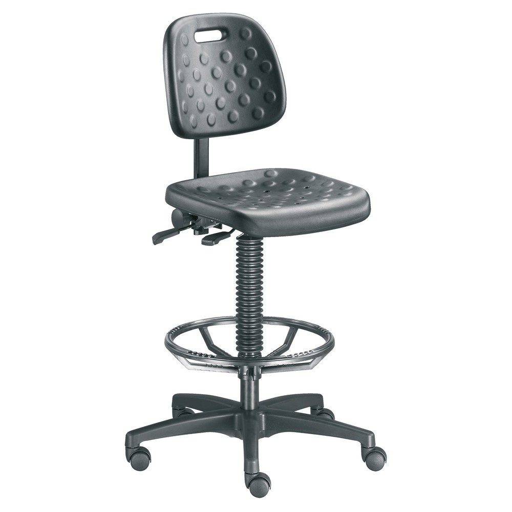Produktabbildung: SITWELL STEIFENSAND Arbeitsdrehstuhl Strength, atmungsaktiv, ergonomisch, Sitzhöhe 450-650 mm, Rollen, Fußring, schwarz