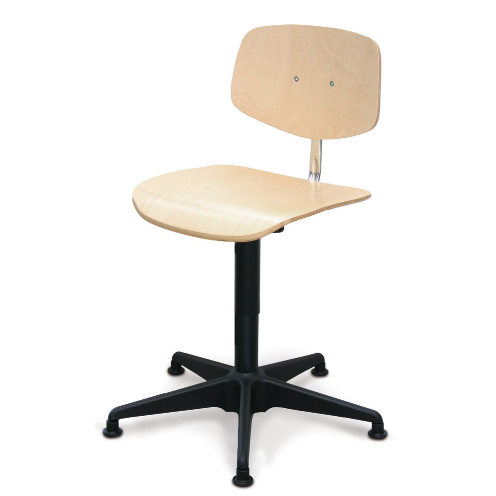 Produktabbildung: Arbeitsdrehstuhl Uno Buche, Sitzhöhe 430-560 mm, Kunststoffbasis, Bodengleiter
