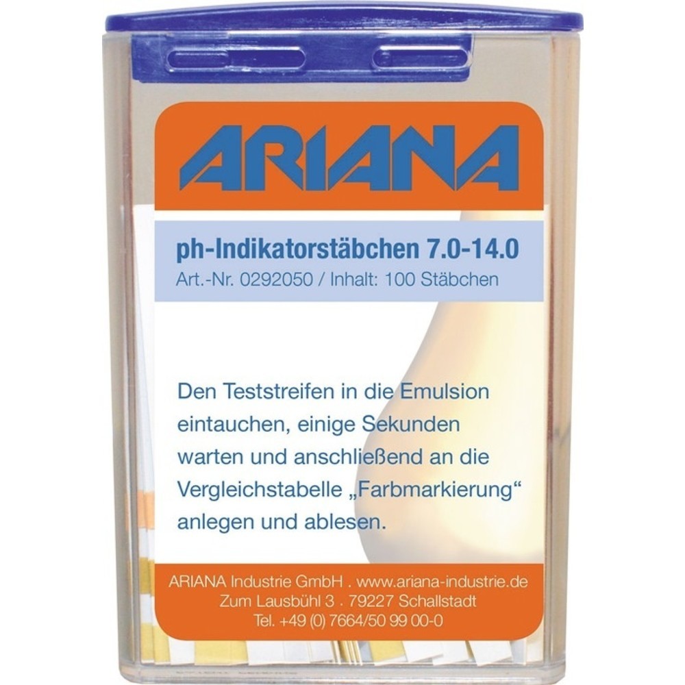 Produktabbildung Nr. 2: ARIANA Messstäbchen TRGS 611, 7,0-14,0 °dH, ph-Wert, Dose, 100 St.