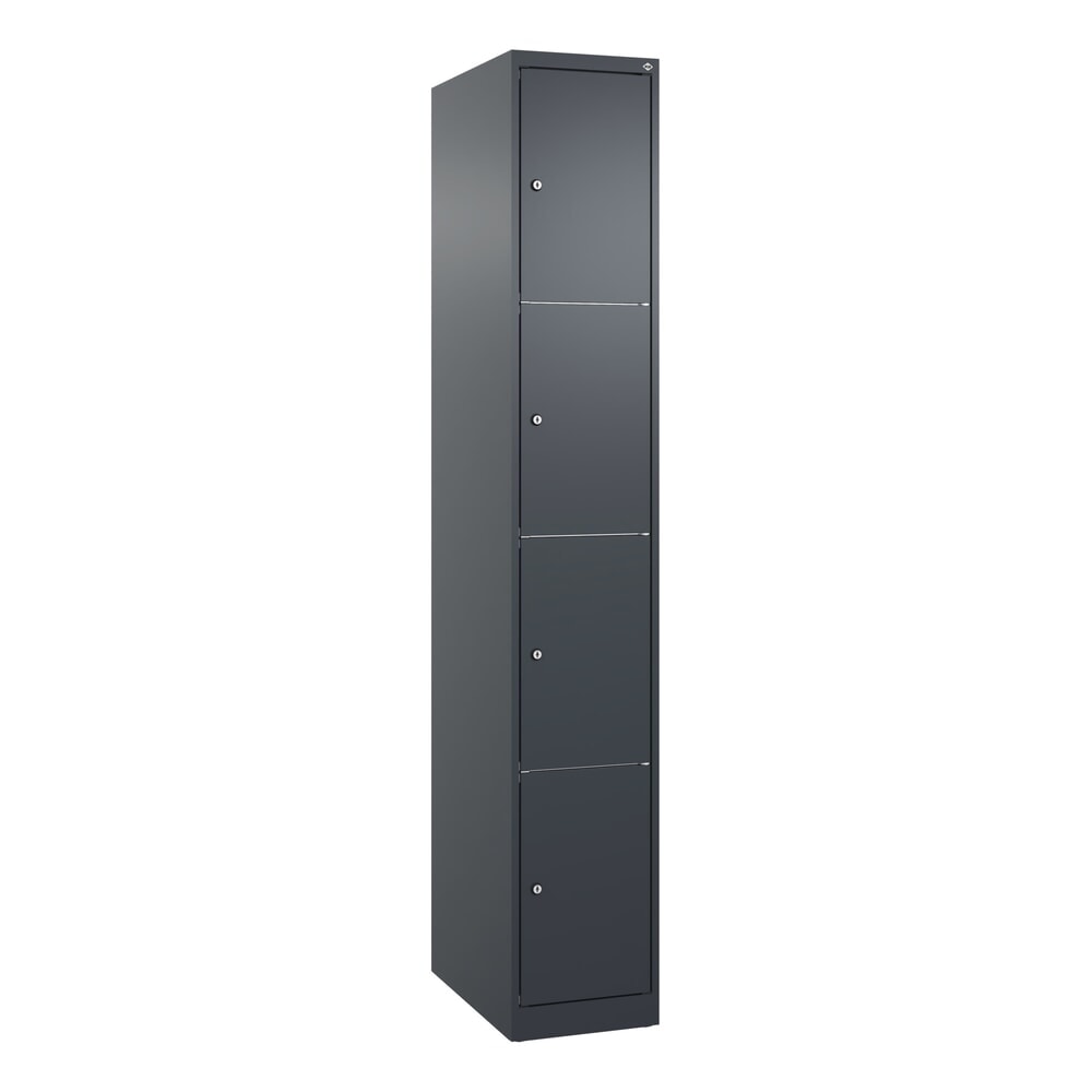 Produktabbildung Nr. 9: C+P Schließfachschrank Classic PLUS, 1 Abteil, HxBxT 1.850 x 300 x 500 mm, anthrazitgrau, anthrazitgrau, 4 Fächer, Zylinderschloss