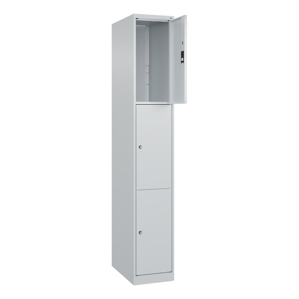 Produktabbildung Nr. 1: C+P Schließfachschrank Classic PLUS, 1 Abteil, HxBxT 1.850 x 300 x 500 mm, lichtgrau, lichtgrau, 3 Fächer, Zylinderschloss