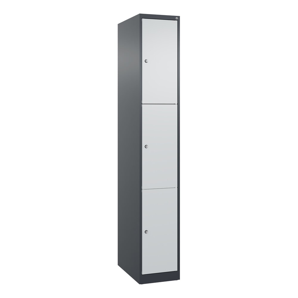 Produktabbildung Nr. 9: C+P Schließfachschrank Classic PLUS, 1 Abteil, HxBxT 1.850 x 300 x 500 mm, anthrazitgrau, lichtgrau, 3 Fächer, Zylinderschloss