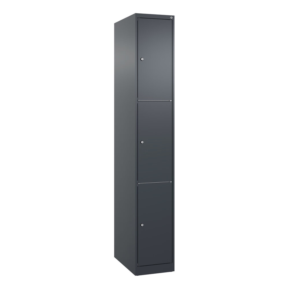 Produktabbildung Nr. 9: C+P Schließfachschrank Classic PLUS, 1 Abteil, HxBxT 1.850 x 300 x 500 mm, anthrazitgrau, anthrazitgrau, 3 Fächer, Zylinderschloss