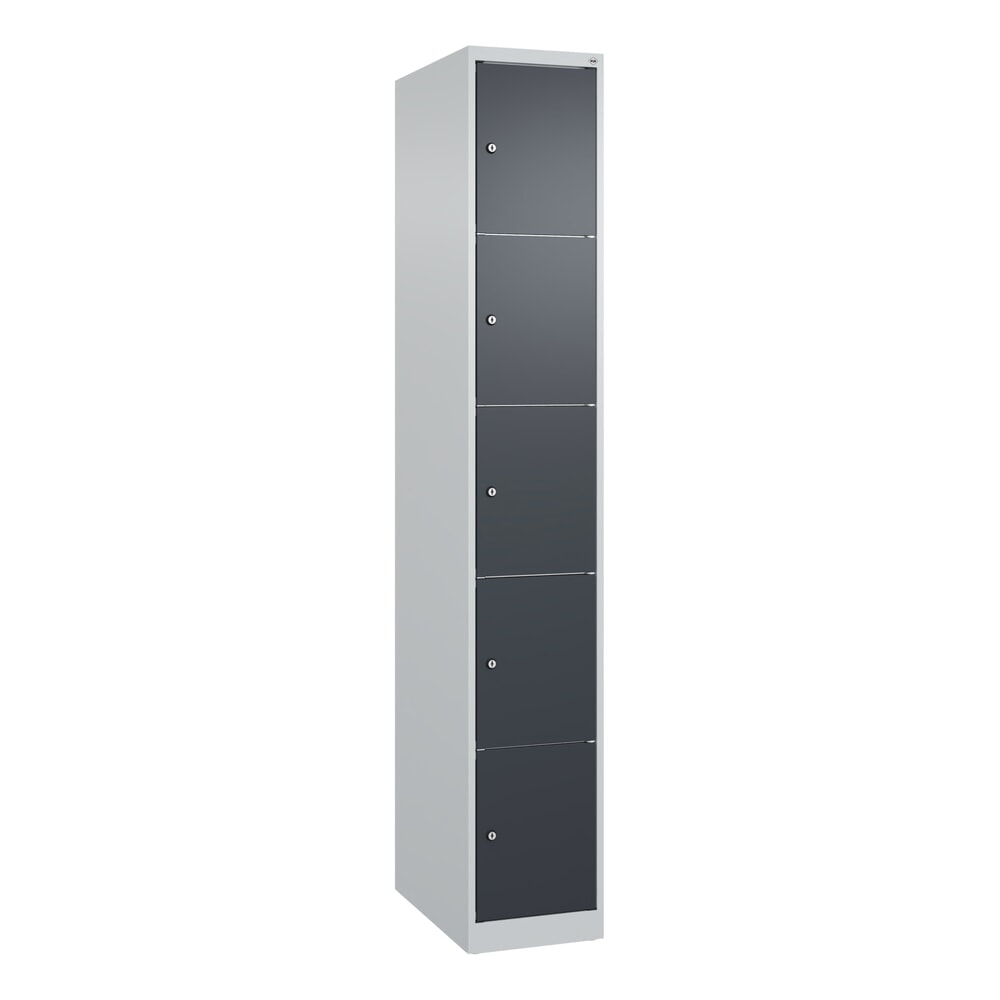 Produktabbildung Nr. 9: C+P Schließfachschrank Classic PLUS, 1 Abteil, HxBxT 1.850 x 300 x 500 mm, lichtgrau, anthrazitgrau, 5 Fächer, Zylinderschloss