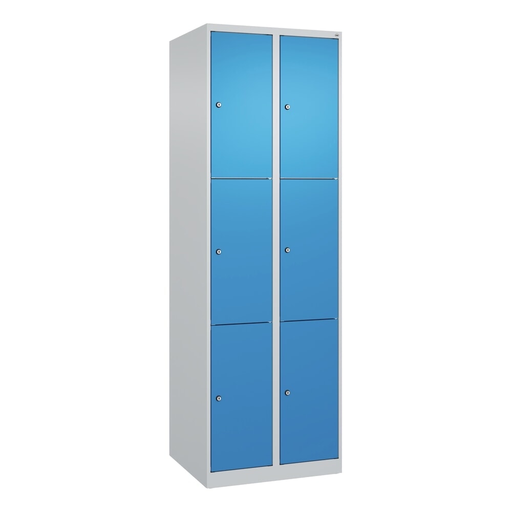 Produktabbildung Nr. 9: C+P Schließfachschrank Classic PLUS, 2 Abteile, HxBxT 1.850 x 600 x 500 mm, lichtgrau, lichtblau, 6 Fächer, Zylinderschloss