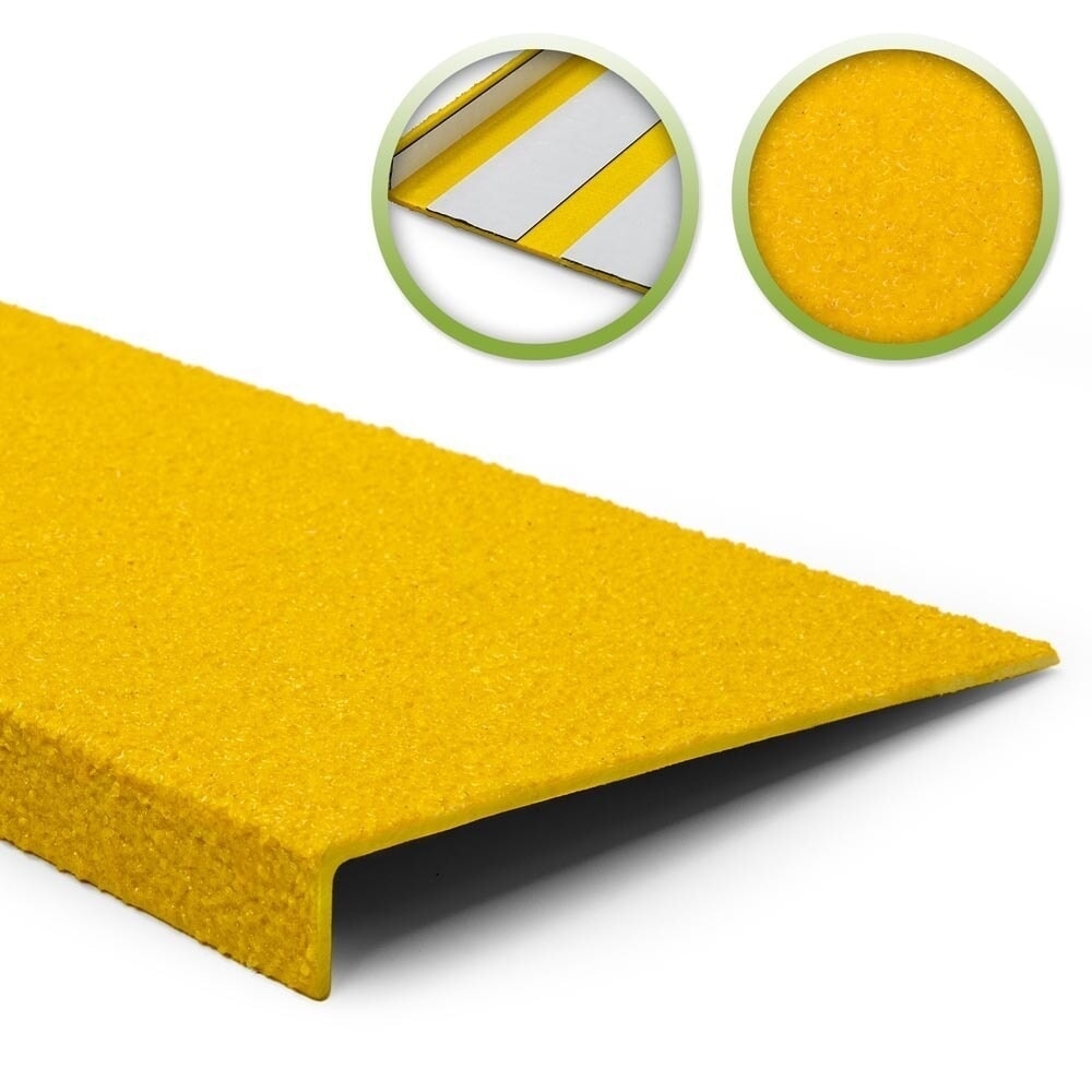 Produktabbildung: Mehlhose Antirutschkantenprofil GFK Medium, selbstklebend, gelb, HxBxL 30 x 230 x 600 mm