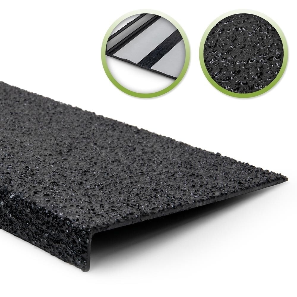 Produktabbildung: Mehlhose Antirutschkantenprofil GFK Extra Stark, selbstklebend, schwarz, HxBxL 30 x 230 x 600 mm