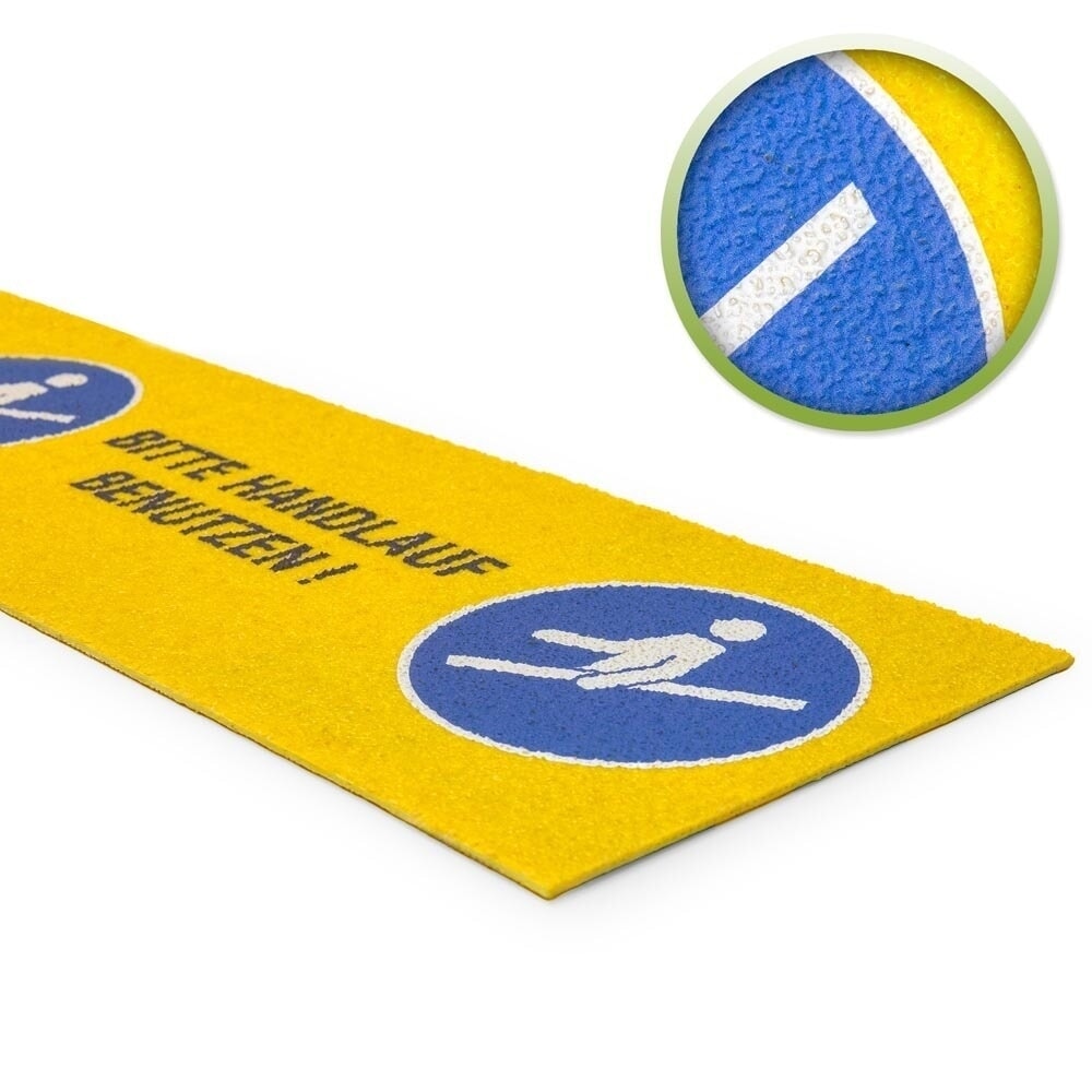Produktabbildung: Mehlhose Antirutschplatte GFK Medium mit Text, gelb, HxBxL 4 x 230 x 600 mm