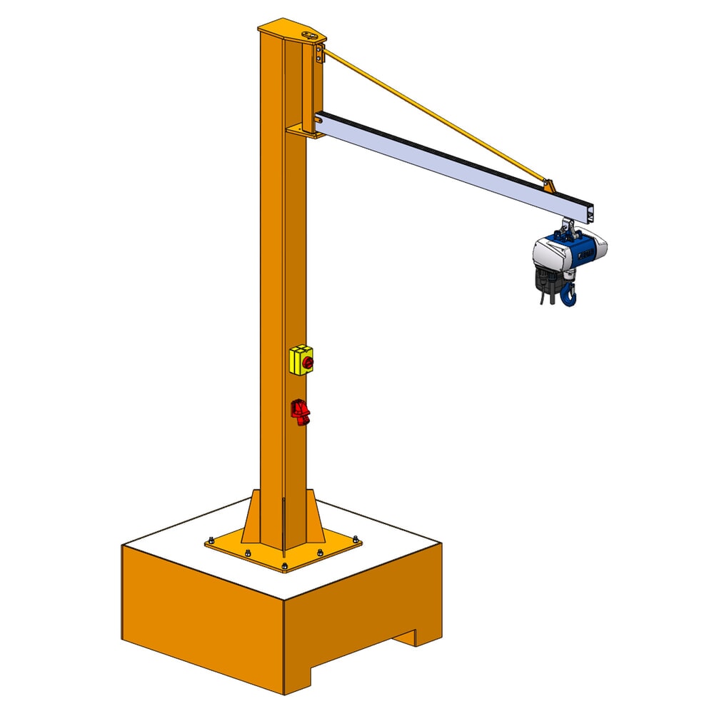 Produktabbildung Nr. 3: Brinkmann mobiler Säulenschwenkkran mit Aluminium Ausleger, ABUS Kettenzug, Tragfähigkeit 125 kg, Ausladung 3 m