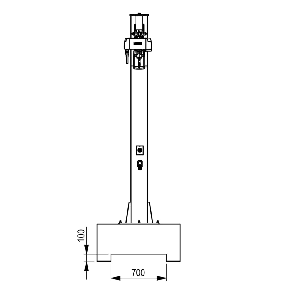 Brinkmann mobiler Säulenschwenkkran mit Stahl Ausleger, ABUS Kettenzug, Tragfähigkeit 160 kg, Ausladung 2 m Produktabbildung Nr. 4: Brinkmann mobiler Säulenschwenkkran mit Stahl Ausleger, ABUS Kettenzug, Tragfähigkeit 160 kg, Ausladung 2 m