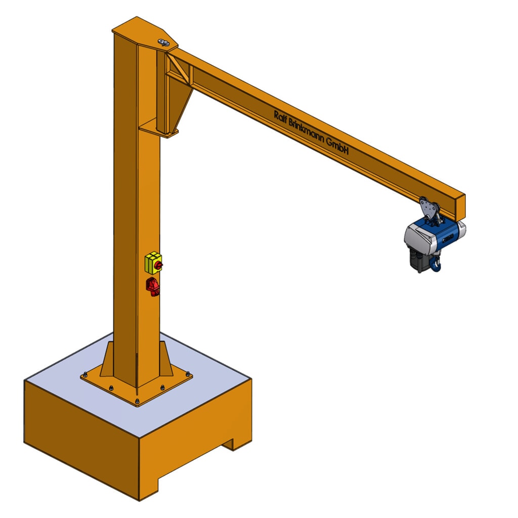 Brinkmann mobiler Säulenschwenkkran mit Stahl Ausleger, ABUS Kettenzug, Tragfähigkeit 160 kg, Ausladung 2 m Produktabbildung Nr. 6: Brinkmann mobiler Säulenschwenkkran mit Stahl Ausleger, ABUS Kettenzug, Tragfähigkeit 160 kg, Ausladung 2 m