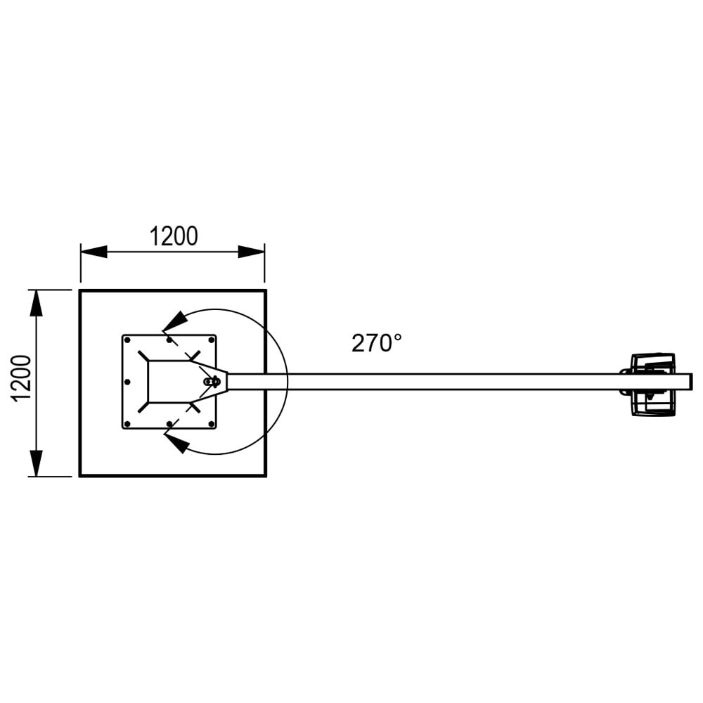 Produktabbildung Nr. 4: Brinkmann mobiler Säulenschwenkkran mit Stahl Ausleger, ABUS Kettenzug, Tragfähigkeit 160 kg, Ausladung 4 m
