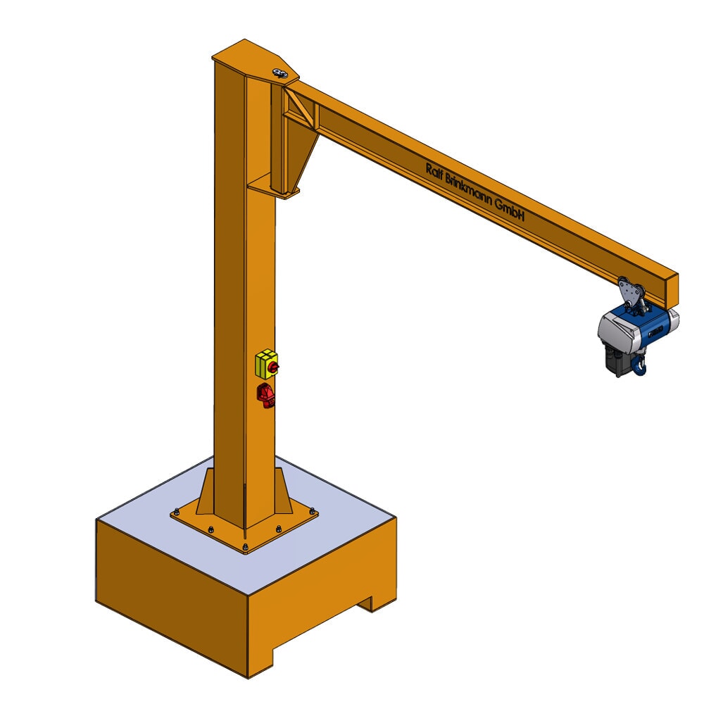 Produktabbildung Nr. 5: Brinkmann mobiler Säulenschwenkkran mit Stahl Ausleger, ABUS Kettenzug, Tragfähigkeit 160 kg, Ausladung 4 m