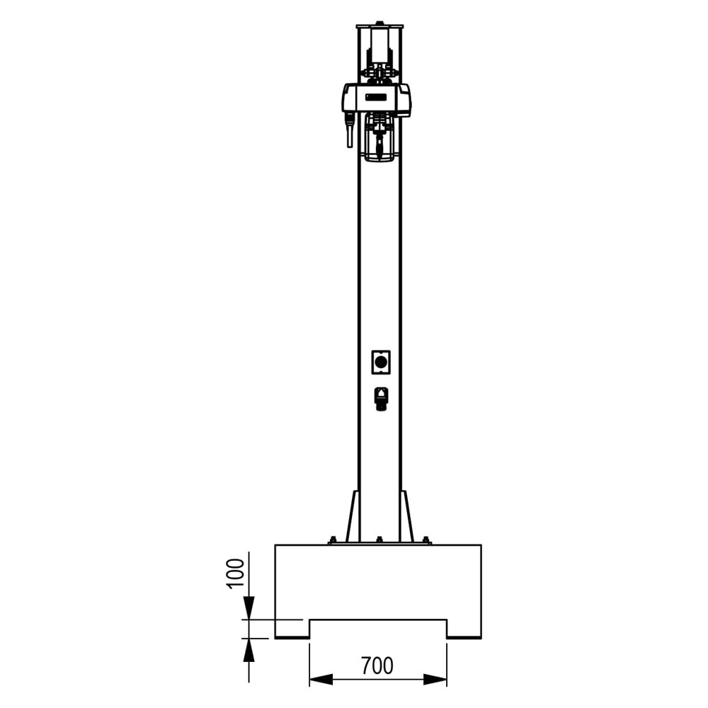 Produktabbildung Nr. 3: Brinkmann mobiler Säulenschwenkkran mit Stahl Ausleger, ABUS Kettenzug, Tragfähigkeit 250 kg, Ausladung 2 m