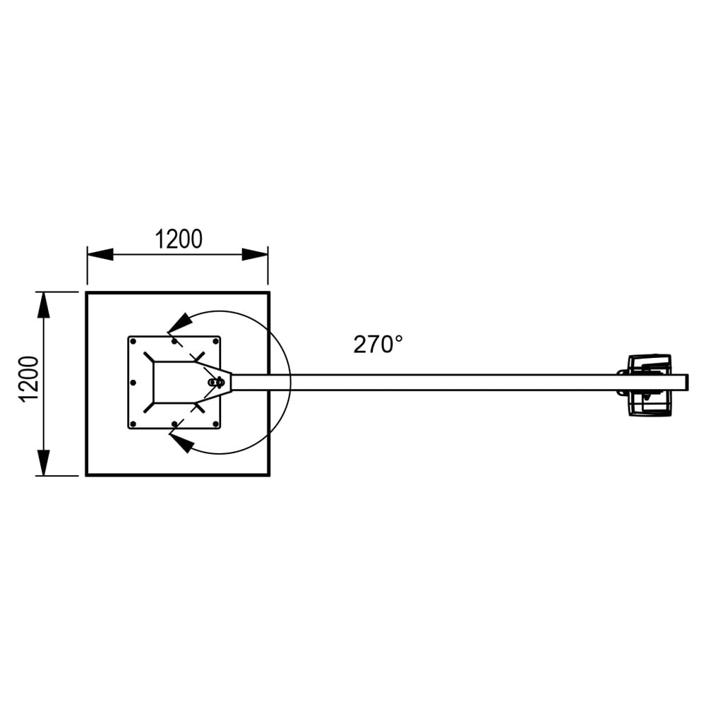 Produktabbildung Nr. 4: Brinkmann mobiler Säulenschwenkkran mit Stahl Ausleger, ABUS Kettenzug, Tragfähigkeit 250 kg, Ausladung 2 m