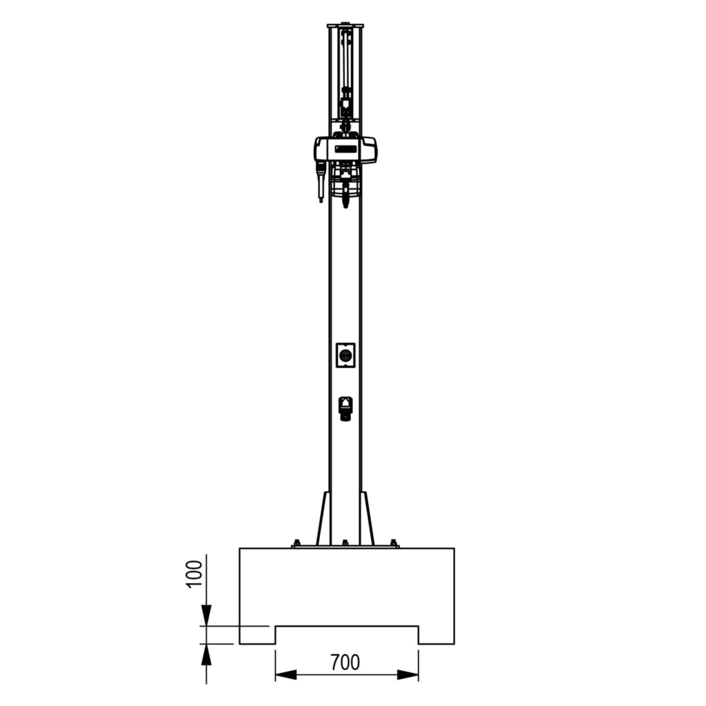 Brinkmann mobiler Säulenschwenkkran mit Aluminium Ausleger, ABUS Kettenzug, Tragfähigkeit 125 kg, Ausladung 2 m Produktabbildung Nr. 4: Brinkmann mobiler Säulenschwenkkran mit Aluminium Ausleger, ABUS Kettenzug, Tragfähigkeit 125 kg, Ausladung 2 m