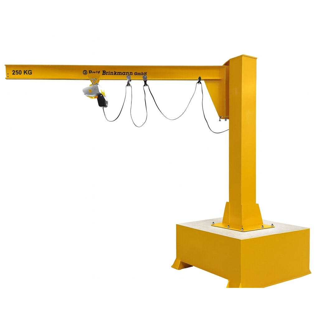 Brinkmann mobiler Säulenschwenkkran mit Stahl Ausleger, ABUS Kettenzug, Tragfähigkeit 160 kg, Ausladung 2 m Produktabbildung Nr. 1: Brinkmann mobiler Säulenschwenkkran mit Stahl Ausleger, ABUS Kettenzug, Tragfähigkeit 160 kg, Ausladung 2 m