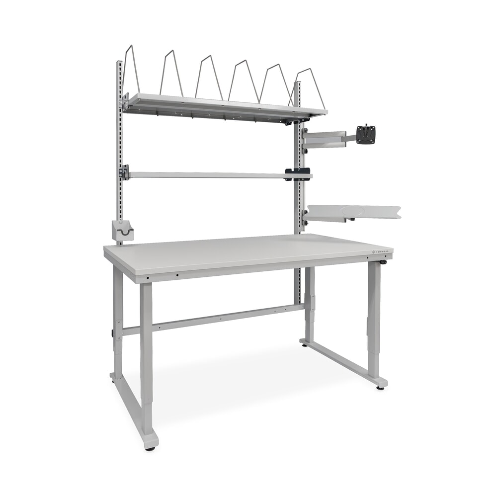 Produktabbildung: HEMMDAL Elektrisch höhenverstellbarer Packtisch ERGO 4, Komplett-Set, Tragfähigkeit 300 kg, HxBxT 720-1.220 x 1.600 x 900 mm
