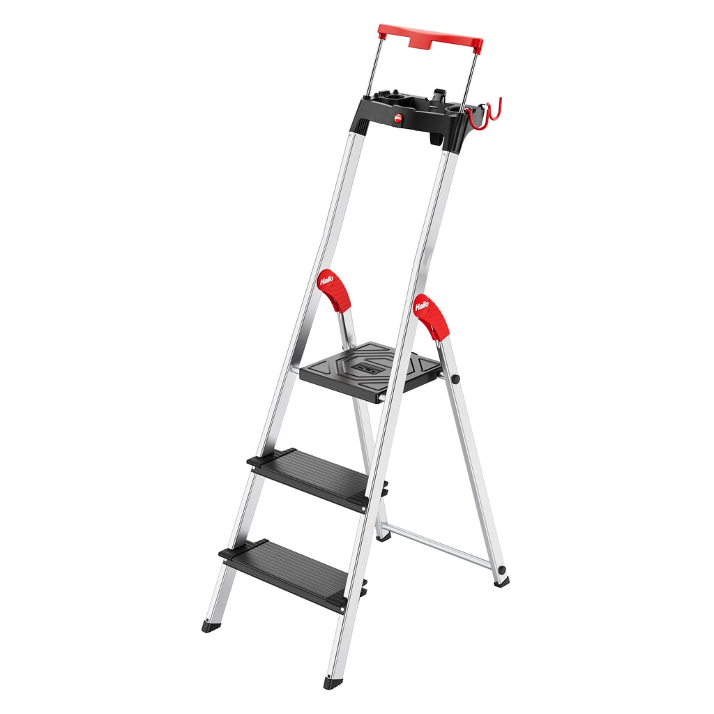 Hailo Stufen-Stehleiter L100 TopLine, Standhöhe 0,63 m Produktabbildung: Hailo Stufen-Stehleiter L100 TopLine, Standhöhe 0,63 m