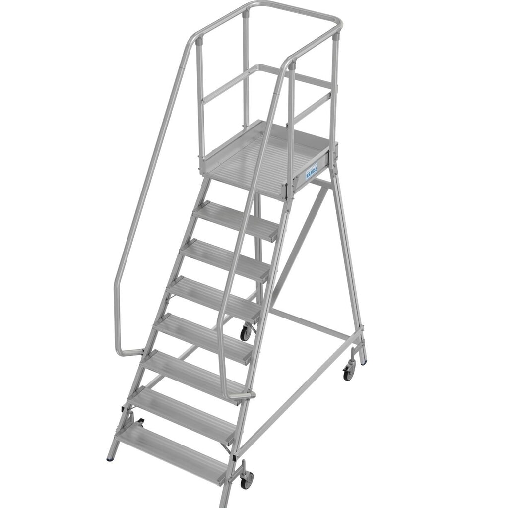 KRAUSE® STABILO Podesttreppe, 1-seitig, verfahrbar, Standhöhe 1,90 m Produktabbildung: KRAUSE® STABILO Podesttreppe, 1-seitig, verfahrbar, Standhöhe 1,90 m