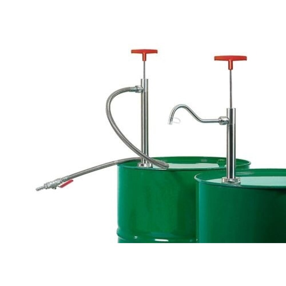 Produktabbildung Nr. 1: Denios Fasspumpe aus Edelstahl, mit Auslaufbogen, 910 mm Tauchtiefe