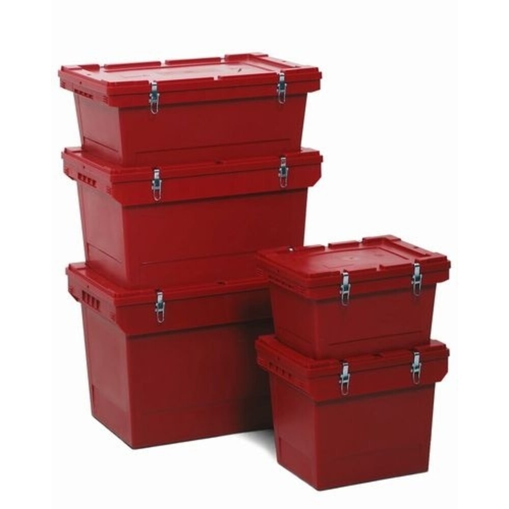 Produktabbildung Nr. 1: Denios Mehrweg-Sicherheitsbehälter für Gefahrgut, Polypropylen, Stülpdeckel + Metall-Clipverschl., 18 l