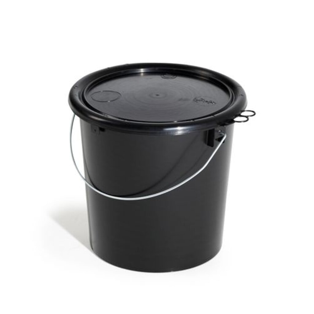 Denios UN-Eimer aus Polypropylen (PP), 11 l, schwarz mit Deckel, leitfähig, 5 Stück Produktabbildung Nr. 1: Denios UN-Eimer aus Polypropylen (PP), 11 l, schwarz mit Deckel, leitfähig, 5 Stück