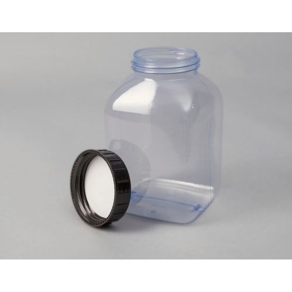Produktabbildung Nr. 1: Denios Weithalsflaschen aus PVC, eckig, natur-transparent, 2000 ml, 6 Stück