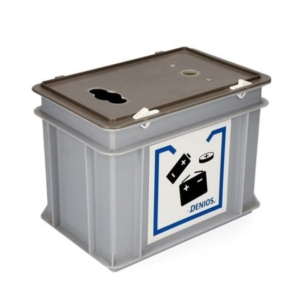 Produktabbildung: Denios Altbatterie-Sammelbox, Kunststoff, für Batterien und Knopfzellen, 9 l