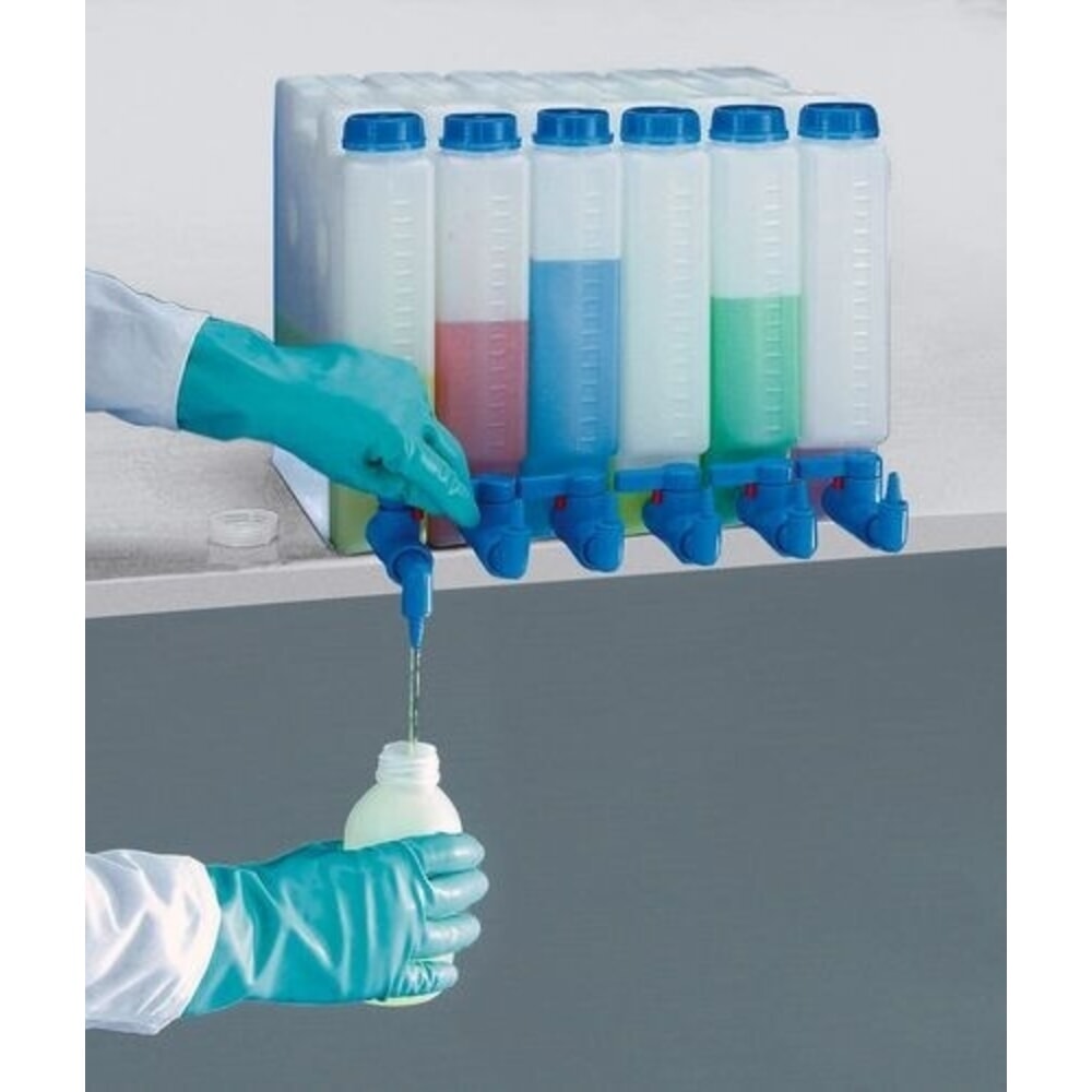 Produktabbildung Nr. 3: Denios Raumspar-Kanister aus transparentem Polypropylen (PP), 5 l Volumen, mit Gewindestutzen