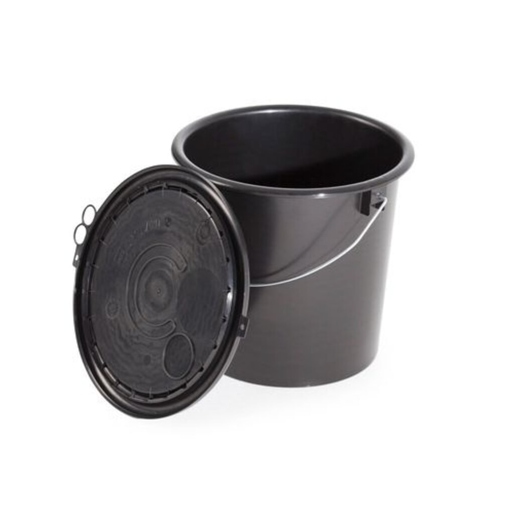 Denios UN-Eimer aus Polypropylen (PP), 11 l, schwarz mit Deckel, leitfähig, 5 Stück Produktabbildung Nr. 2: Denios UN-Eimer aus Polypropylen (PP), 11 l, schwarz mit Deckel, leitfähig, 5 Stück