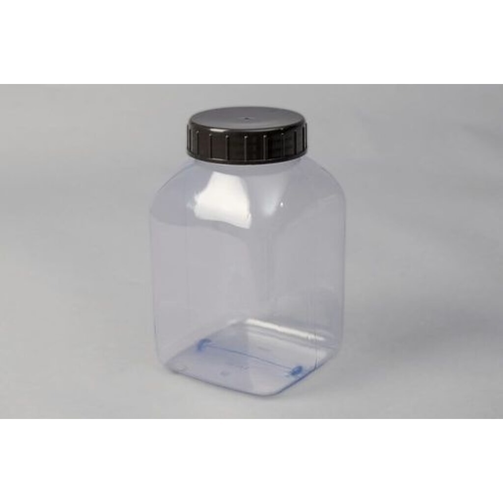 Denios Weithalsflaschen aus PVC, eckig, natur-transparent, 2000 ml, 6 Stück Produktabbildung Nr. 2: Denios Weithalsflaschen aus PVC, eckig, natur-transparent, 2000 ml, 6 Stück