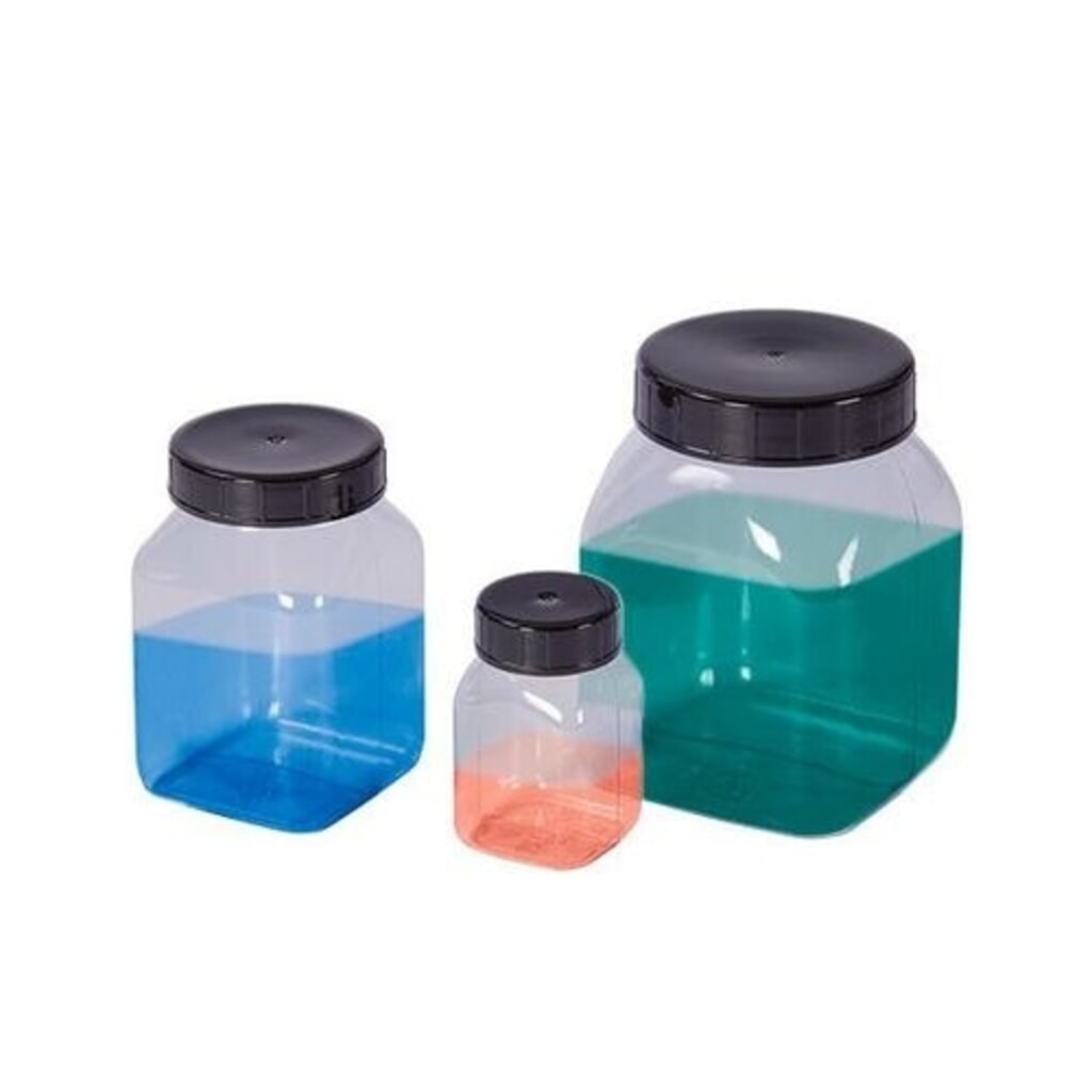 Produktabbildung Nr. 3: Denios Weithalsflaschen aus PVC, eckig, natur-transparent, 2000 ml, 6 Stück