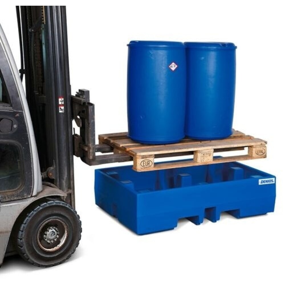 Produktabbildung Nr. 3: Denios Auffangwanne classic-line aus PE für 2 Fässer, ohne Gitterrost, Auffangvolumen 270 l, HxBxT 350 x 900 x 1300 mm