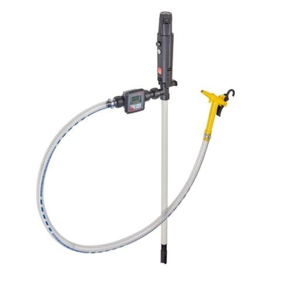 Produktabbildung Nr. 3: Denios Akku-Fasspumpe aus Polypropylen, Schlauch 1,5 m, Zapfventil, 75 W, Tauchtiefe 500 mm