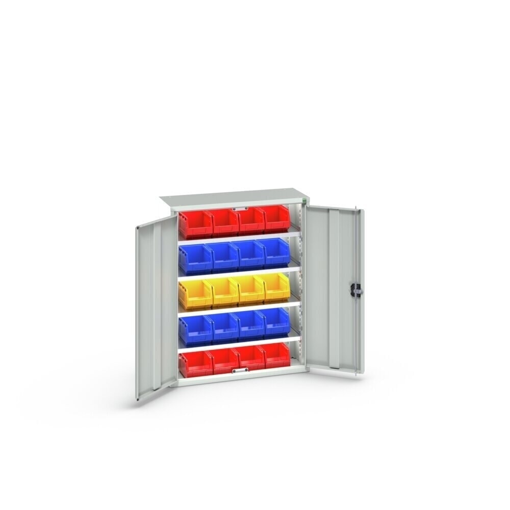 Produktabbildung Nr. 3: bott verso Magazinschrank, mit 4 Fachböden und 20 Sichtlagerkästen, BxTxH: 800 x 350 x 1000 mm