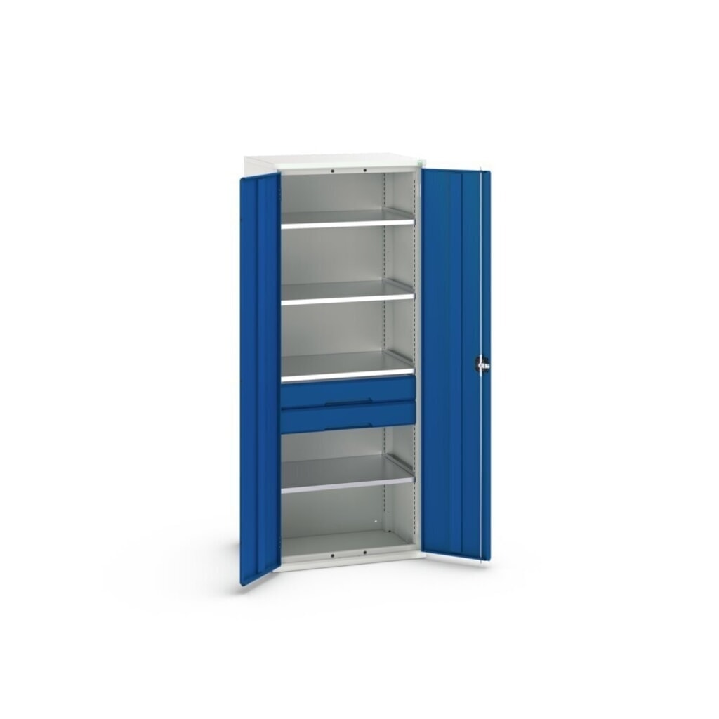bott verso Flügeltürschrank mit Schubladen, mit 4 Fachböden und 2 Schubladen, BxTxH: 800 x 550 x 2000 mm Produktabbildung Nr. 3: bott verso Flügeltürschrank mit Schubladen, mit 4 Fachböden und 2 Schubladen, BxTxH: 800 x 550 x 2000 mm