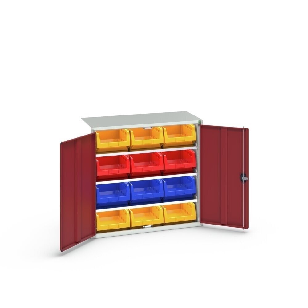 Produktabbildung Nr. 3: bott verso Magazinschrank, mit 3 Fachböden und 12 Sichtlagerkästen, BxTxH: 1050 x 550 x 1000 mm