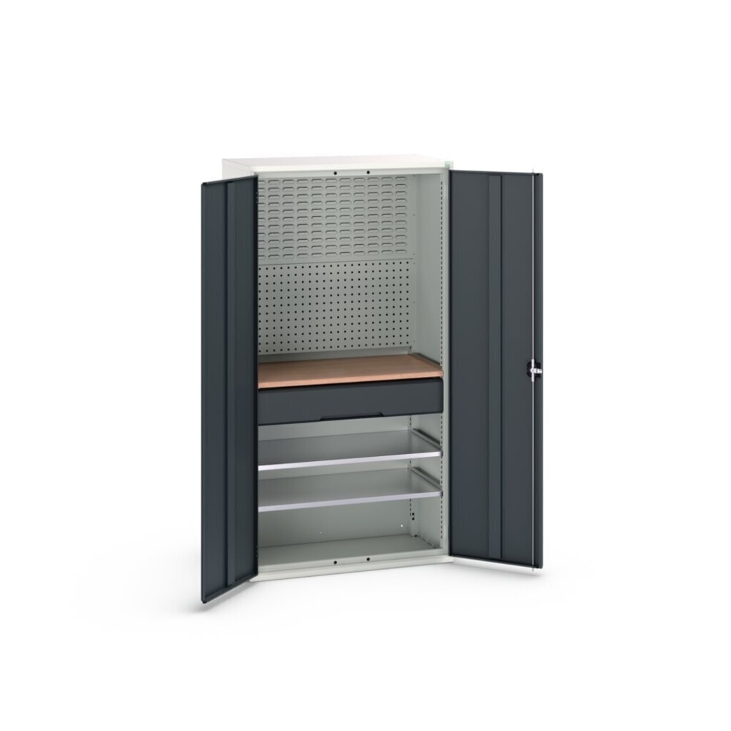 bott verso Flügeltürschrank mit 1 Schublade, mit 2 Fachböden und Rückwand, BxTxH: 1050 x550 x 2000 mm Produktabbildung Nr. 3: bott verso Flügeltürschrank mit 1 Schublade, mit 2 Fachböden und Rückwand, BxTxH: 1050 x550 x 2000 mm