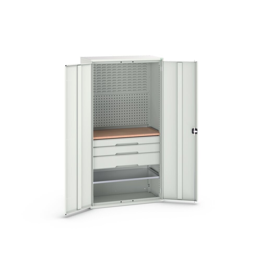 Produktabbildung Nr. 3: bott verso Flügeltürschrank mit 3 Schubladen, mit 2 Fachböden und Rückwand, BxTxH: 1050 x550 x 2000 mm