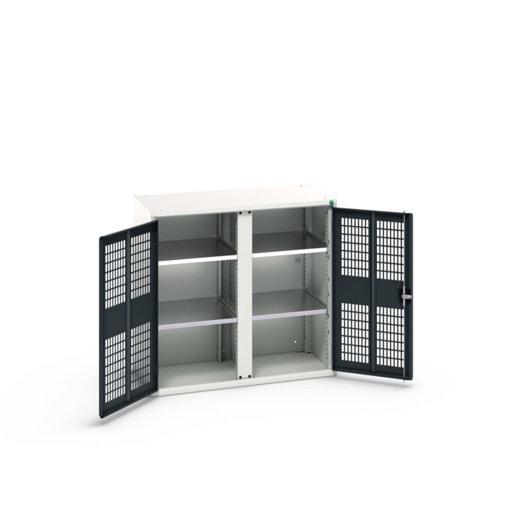 bott verso Kleiderspind mit Belüftung, mit 4 Fachböden und Trennwand, BxTxH: 1050 x 550 x 1000 mm Produktabbildung Nr. 2: bott verso Kleiderspind mit Belüftung, mit 4 Fachböden und Trennwand, BxTxH: 1050 x 550 x 1000 mm