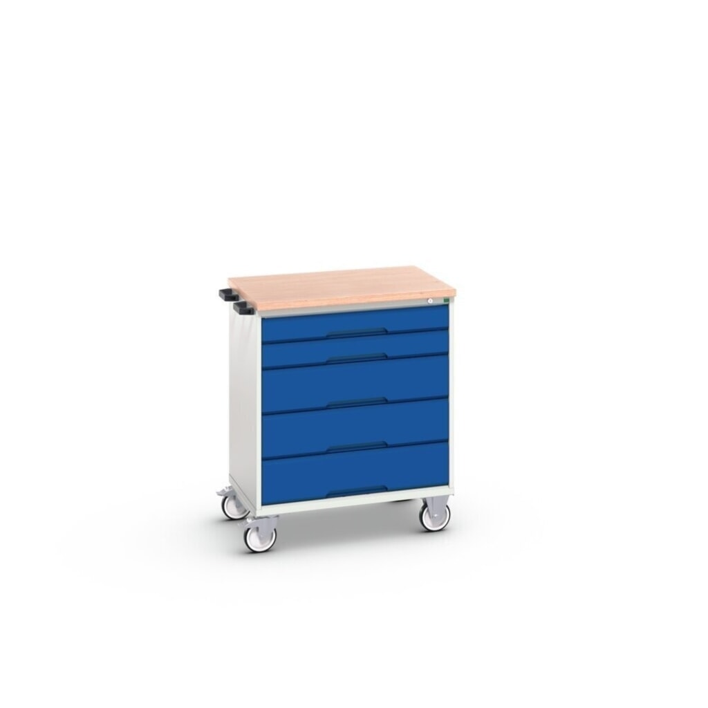 bott verso mobiler Schubladenschrank, mit 5 Schubladen und Multiplex Top, BxTxH: 800 x 600 x 980 mm Produktabbildung Nr. 2: bott verso mobiler Schubladenschrank, mit 5 Schubladen und Multiplex Top, BxTxH: 800 x 600 x 980 mm