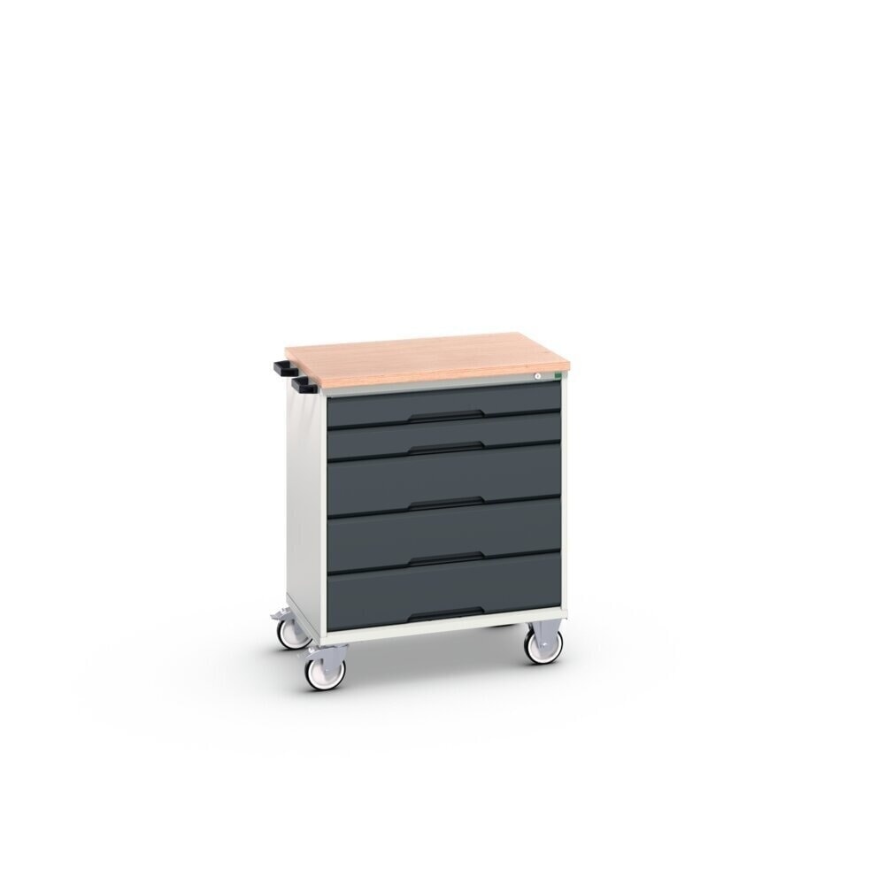 Produktabbildung Nr. 2: bott verso mobiler Schubladenschrank, mit 5 Schubladen und Multiplex Top, BxTxH: 800 x 600 x 980 mm