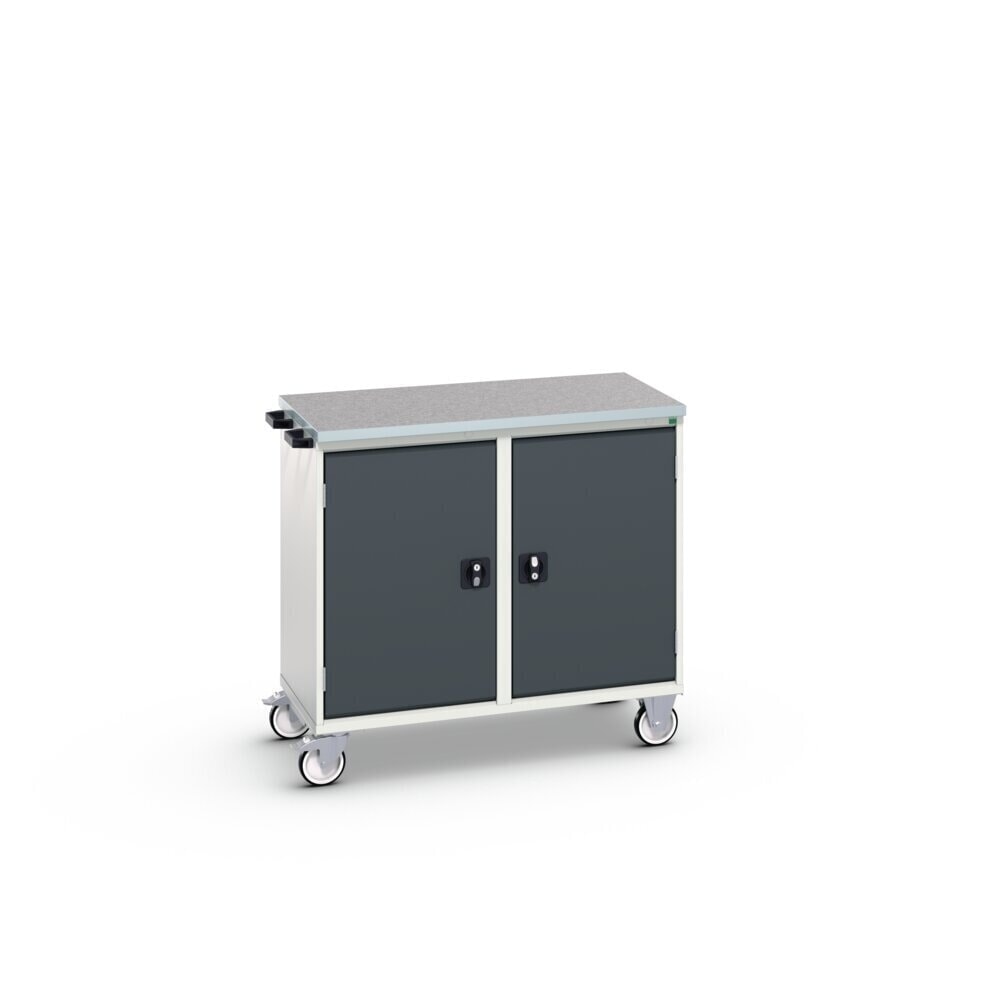 Produktabbildung Nr. 2: bott verso Montagewagen, mit 2 Türen, Fachböden und Linoleum-Top, BxTxH: 1050 x 600 x 980 mm