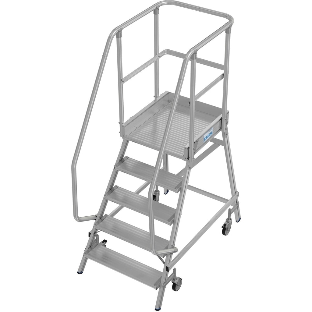 KRAUSE® STABILO Podesttreppe, 1-seitig, verfahrbar, Standhöhe 1,20 m Produktabbildung: KRAUSE® STABILO Podesttreppe, 1-seitig, verfahrbar, Standhöhe 1,20 m
