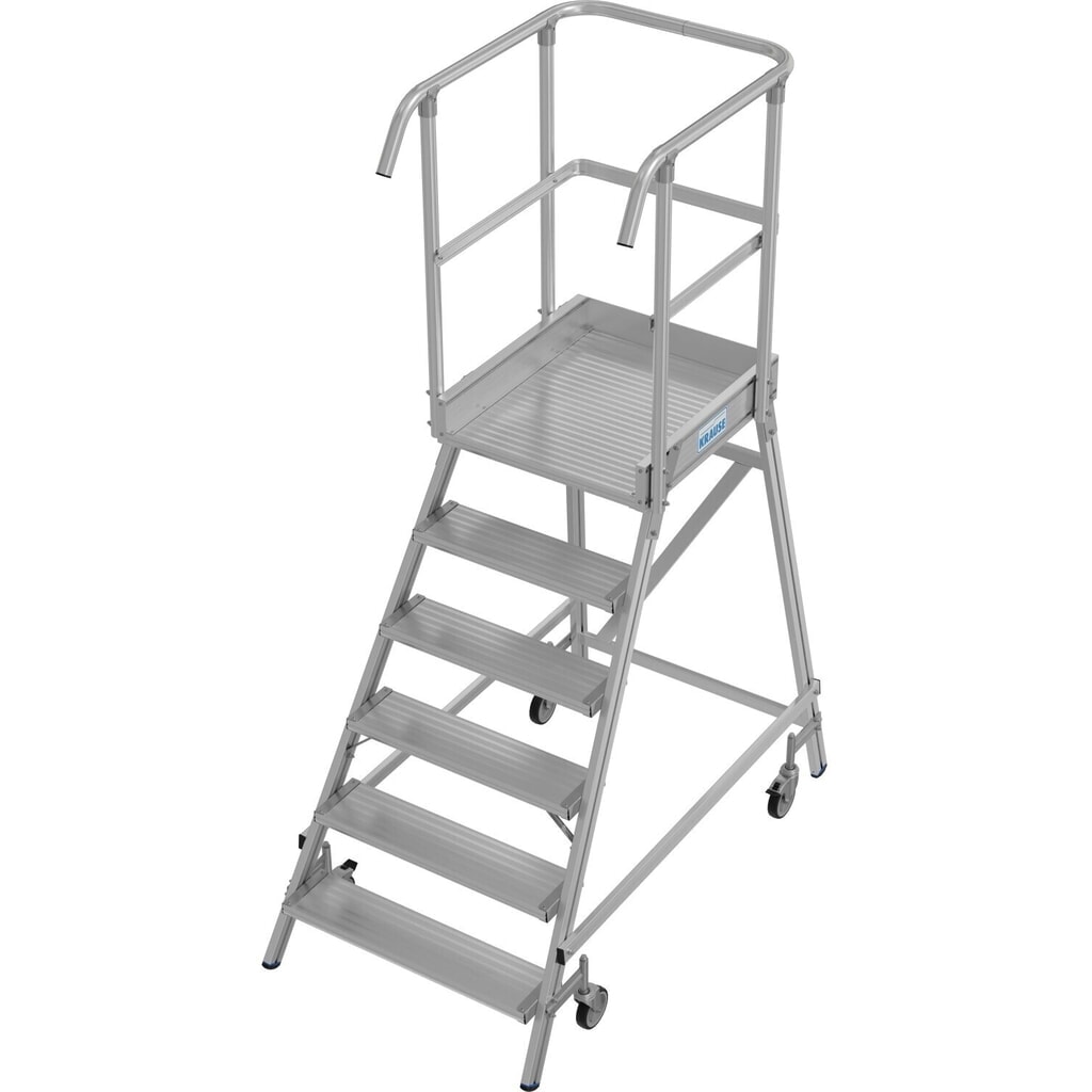 KRAUSE® STABILO Podesttreppe, 1-seitig, verfahrbar, Standhöhe 1,45 m Produktabbildung: KRAUSE® STABILO Podesttreppe, 1-seitig, verfahrbar, Standhöhe 1,45 m