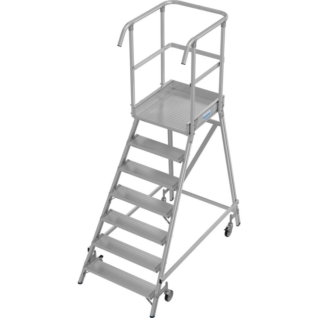KRAUSE® STABILO Podesttreppe, 1-seitig, verfahrbar, Standhöhe 1,65 m Produktabbildung: KRAUSE® STABILO Podesttreppe, 1-seitig, verfahrbar, Standhöhe 1,65 m
