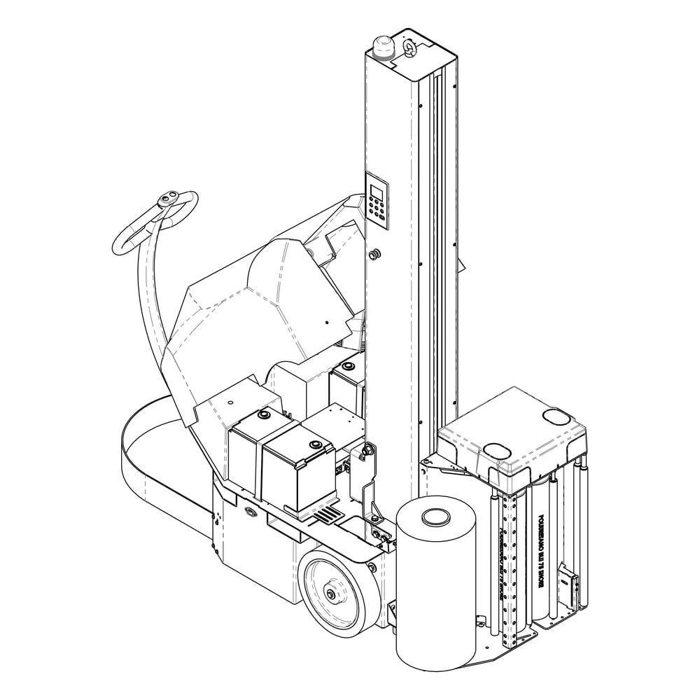 Produktabbildung Nr. 7: Cyklop® Stretchroboter Cyklobot, tabletgesteuerte Konfiguration PS-G, Höhe 2200 mm, Pre-Stretch 150%, fixe Zahnradpaarung, 1x Motor