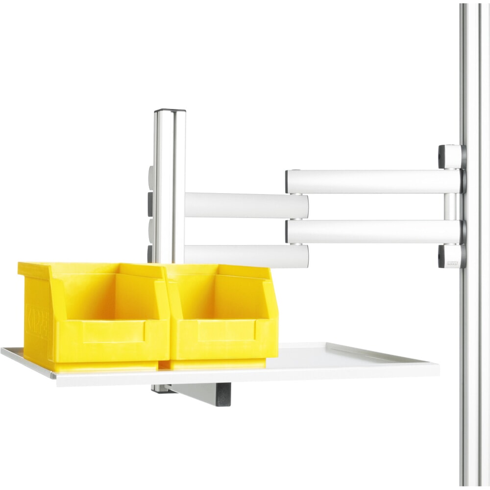 Produktabbildung: Schwenkarm für RAU Packtisch, mit 3 Gelenken, inklusive Tablar, Reichweite 540 mm